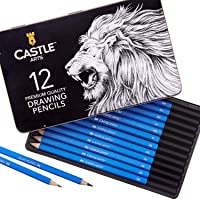 Castle Art Supplies lápices de dibujo. Incluye una lata con 12 lápices de grafito para bocetos de calidad. Ideales para…